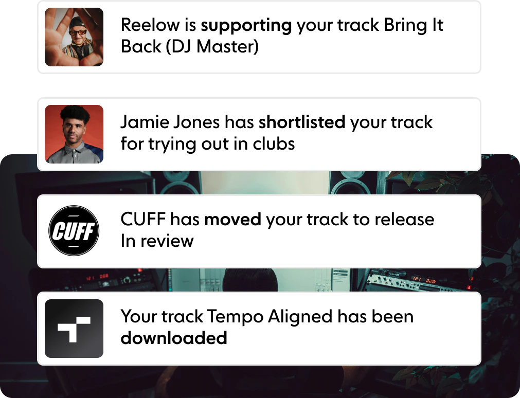 Give senders real-time updates on the status of their track submissions